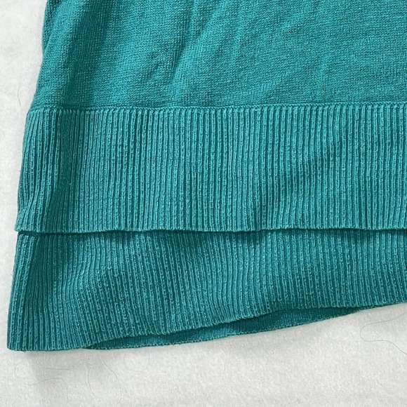 J. Jill Womens Size Medium Turquoise Blue/Green Stretch Long Sleeve Blouse Top - Picture 8 of 12